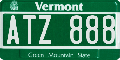 VT license plate ATZ888