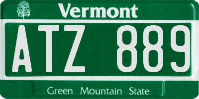 VT license plate ATZ889