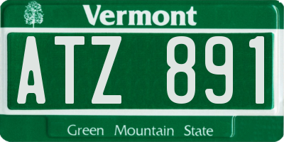 VT license plate ATZ891