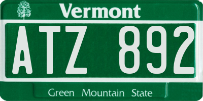 VT license plate ATZ892