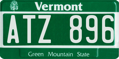 VT license plate ATZ896