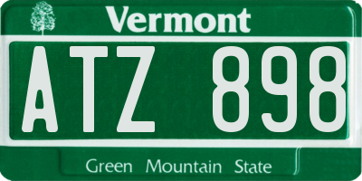 VT license plate ATZ898