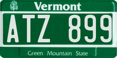 VT license plate ATZ899