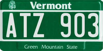VT license plate ATZ903