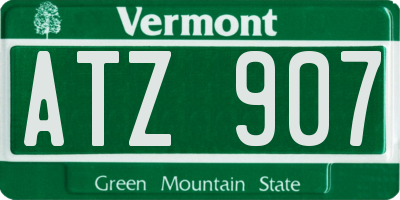 VT license plate ATZ907