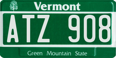 VT license plate ATZ908