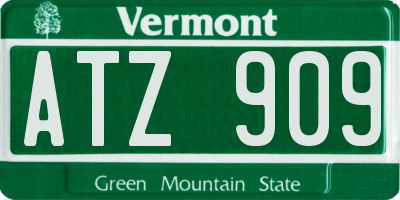 VT license plate ATZ909