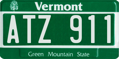 VT license plate ATZ911