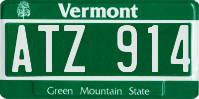 VT license plate ATZ914