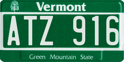 VT license plate ATZ916