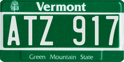 VT license plate ATZ917