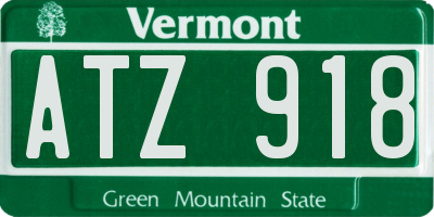 VT license plate ATZ918