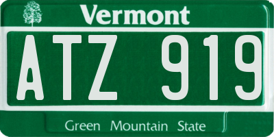 VT license plate ATZ919