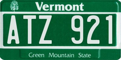 VT license plate ATZ921