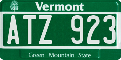 VT license plate ATZ923
