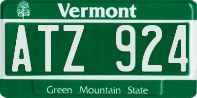 VT license plate ATZ924