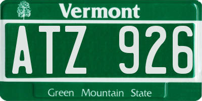 VT license plate ATZ926