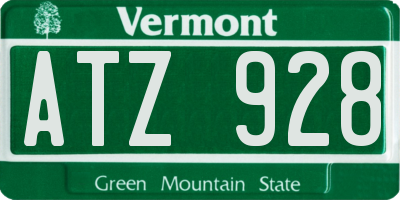 VT license plate ATZ928