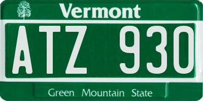 VT license plate ATZ930