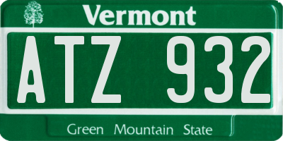 VT license plate ATZ932