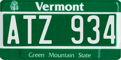 VT license plate ATZ934