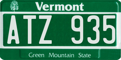 VT license plate ATZ935