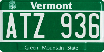 VT license plate ATZ936
