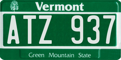 VT license plate ATZ937