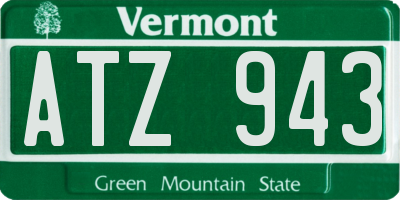 VT license plate ATZ943