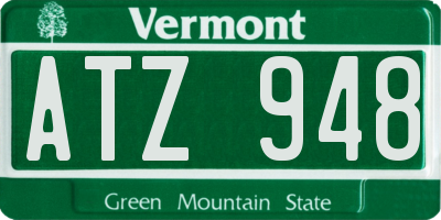 VT license plate ATZ948