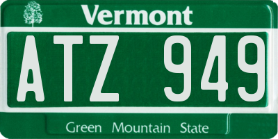 VT license plate ATZ949