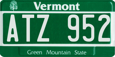 VT license plate ATZ952