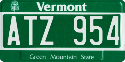 VT license plate ATZ954