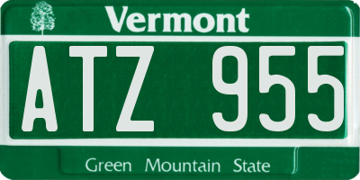 VT license plate ATZ955
