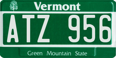 VT license plate ATZ956