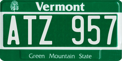 VT license plate ATZ957