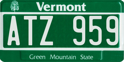 VT license plate ATZ959