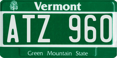 VT license plate ATZ960