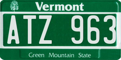 VT license plate ATZ963