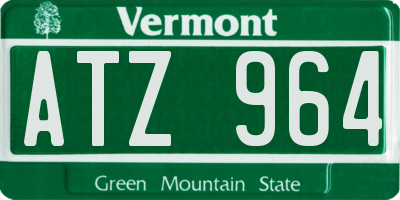 VT license plate ATZ964
