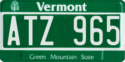 VT license plate ATZ965