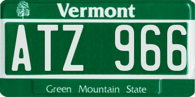 VT license plate ATZ966