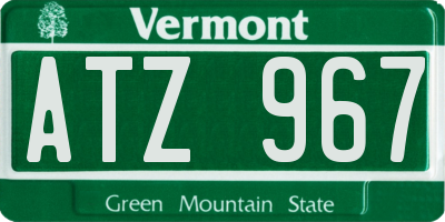 VT license plate ATZ967