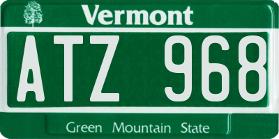 VT license plate ATZ968