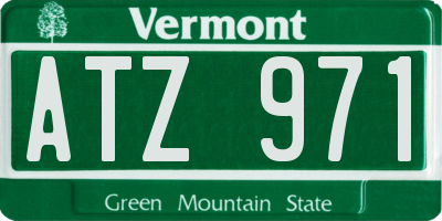VT license plate ATZ971