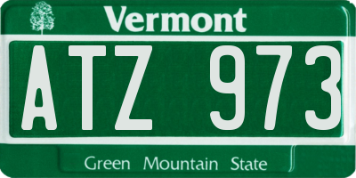 VT license plate ATZ973