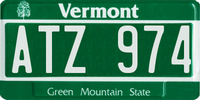 VT license plate ATZ974