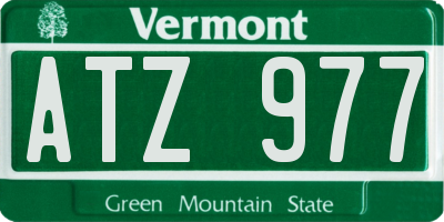 VT license plate ATZ977