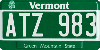 VT license plate ATZ983