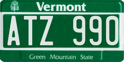 VT license plate ATZ990